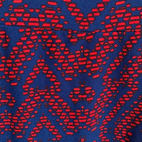 NWT LuLaRoe Blue & Red Geometric Cassie Skirt - Picture 5 of 5